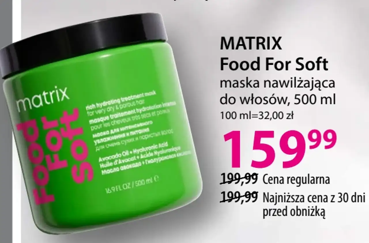 Matrix Food For Soft maska nawilżająca do włosów, 500 ml