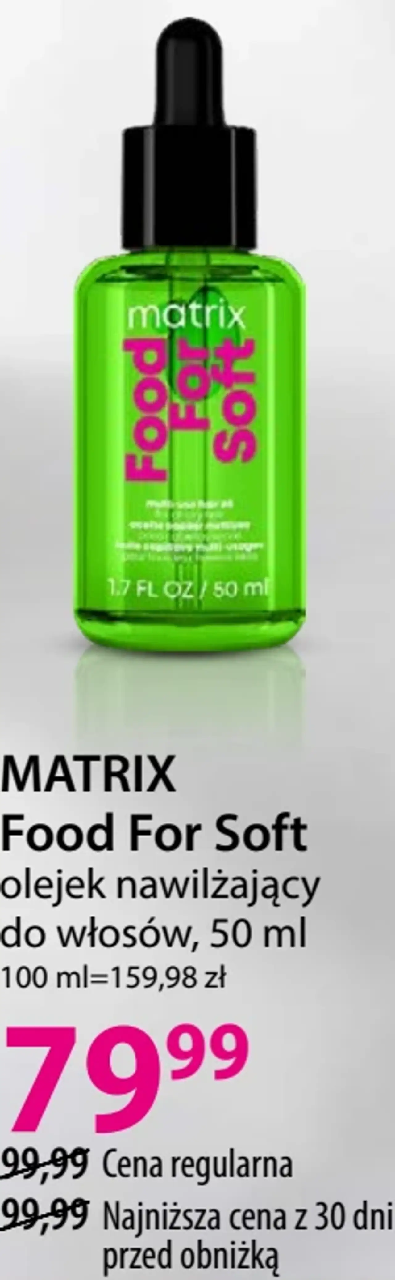 Matrix Food For Soft olejek nawilżający do włosów, 50 ml