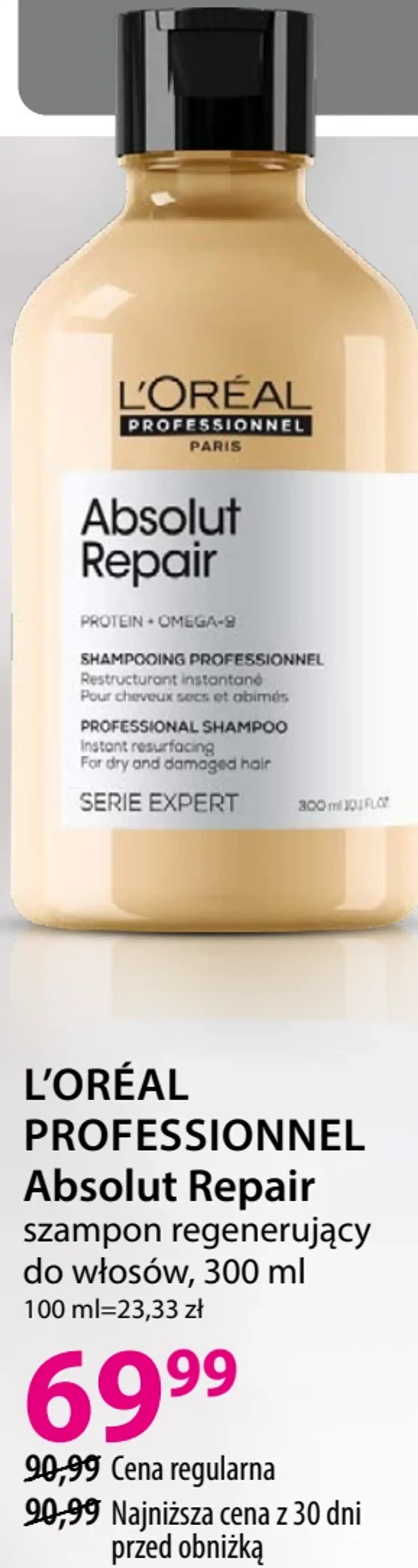 L'ORÉAL PROFESSIONNEL Absolut Repair szampon regenerujący do włosów, 300 ml
