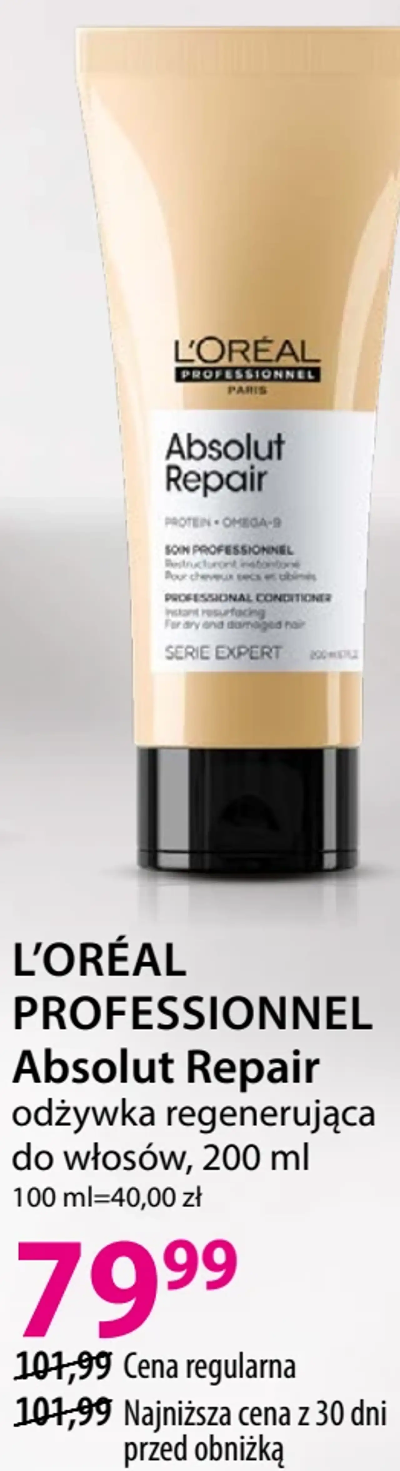 L'ORÉAL PROFESSIONNEL Absolut Repair odżywka regenerująca do włosów, 200 ml