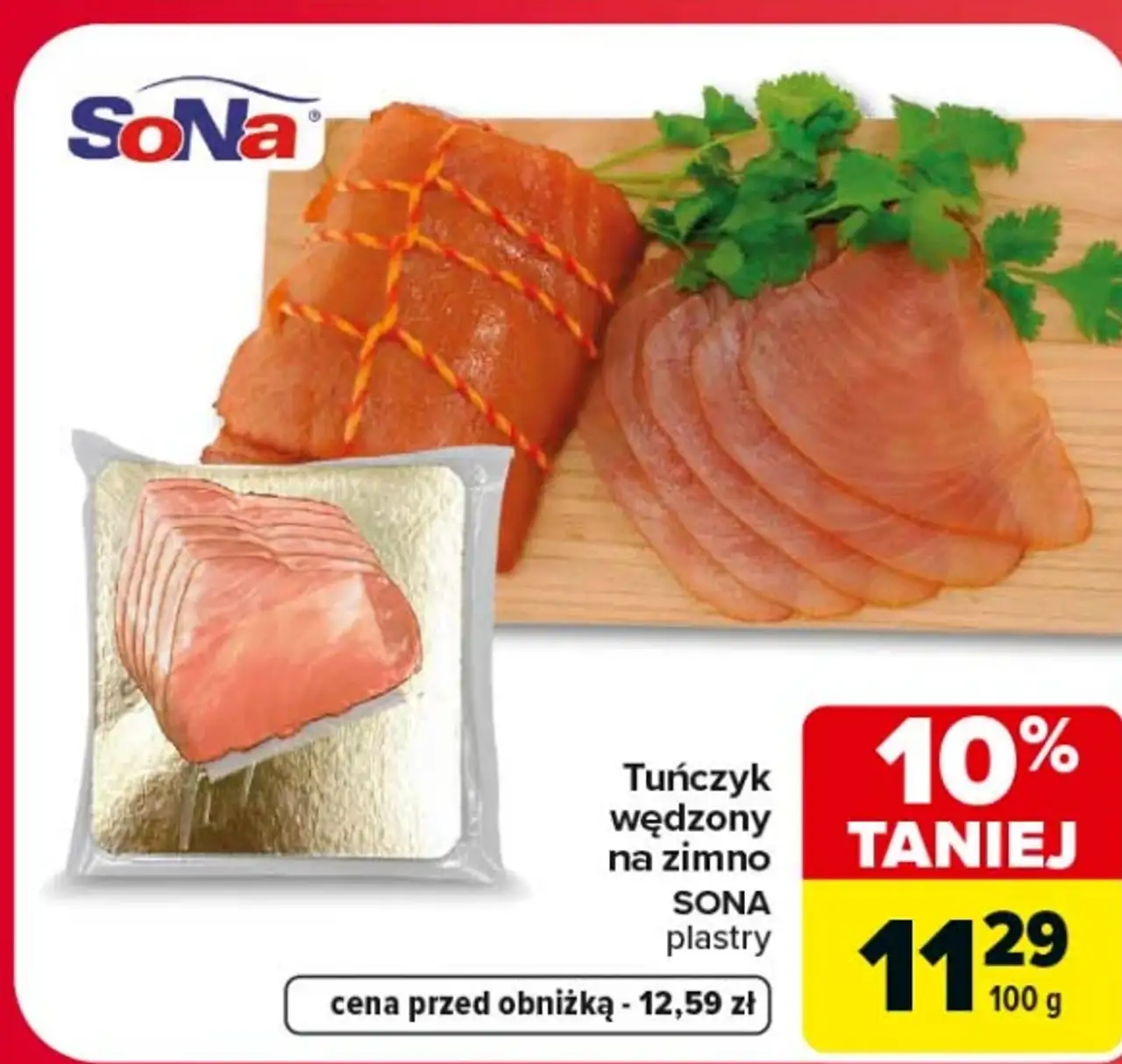 Tuńczyk wędzony na zimno SONA plastry