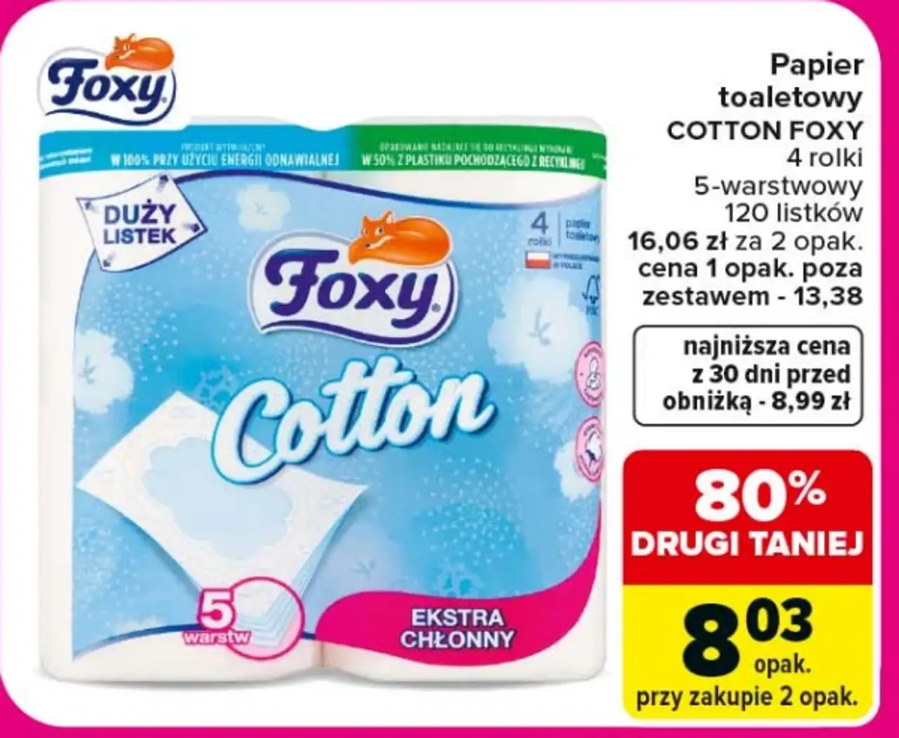 Papier toaletowy COTTON FOXY