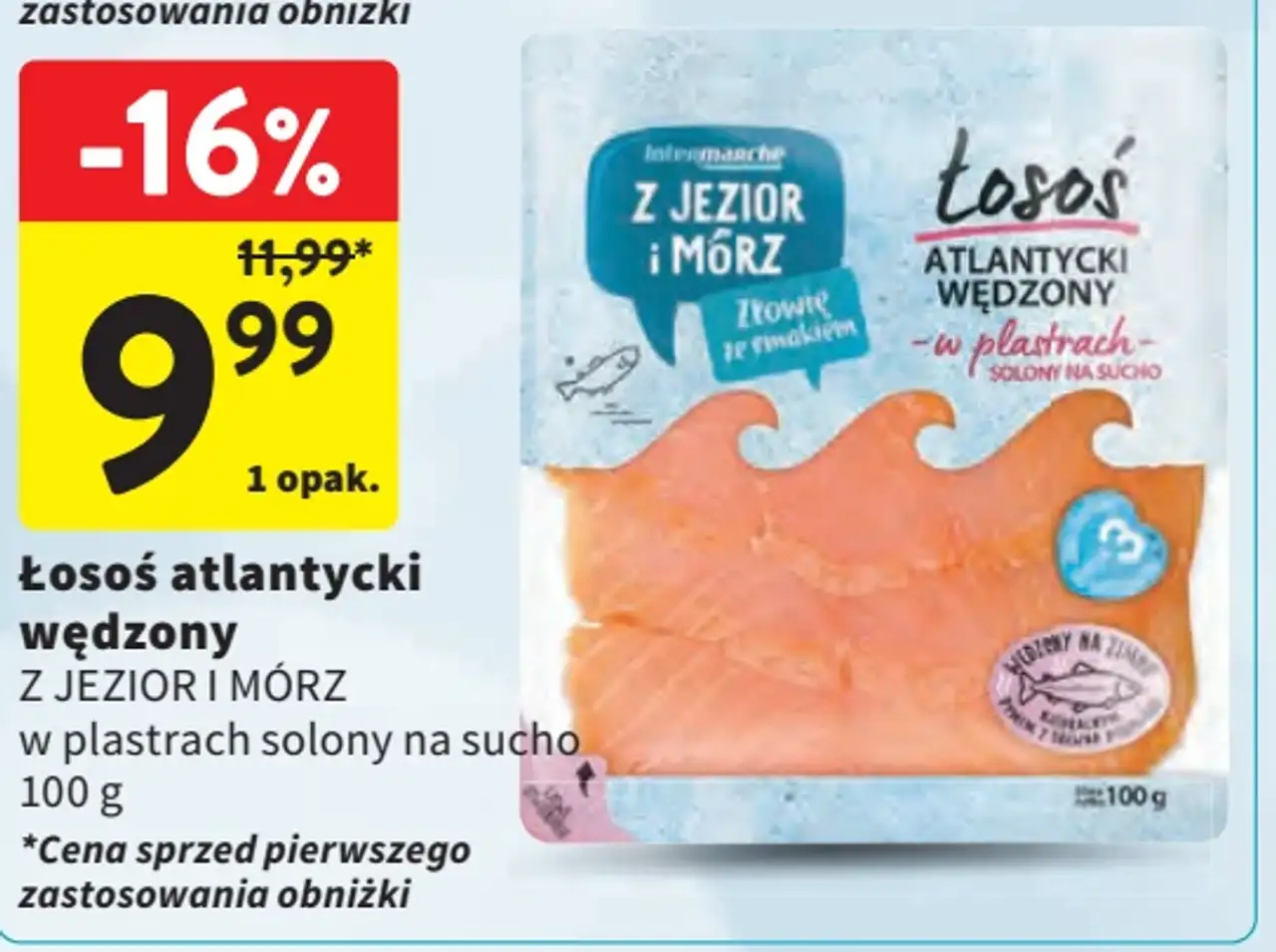 Łosoś atlantycki wędzony w plastrach Z JEZIOR I MORZ