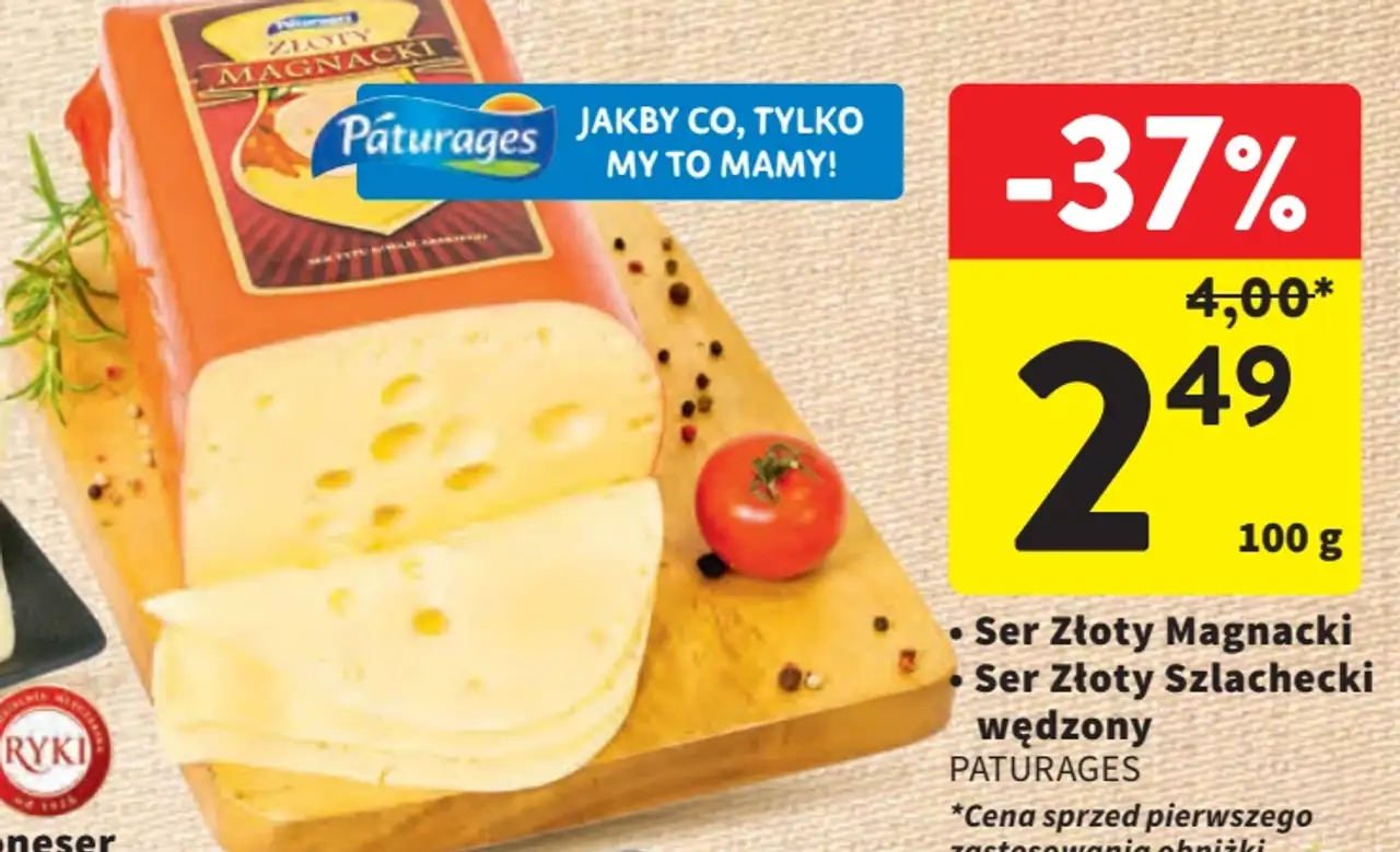 Ser Złoty Magnacki / Ser Złoty Szlachecki wędzony Paturages