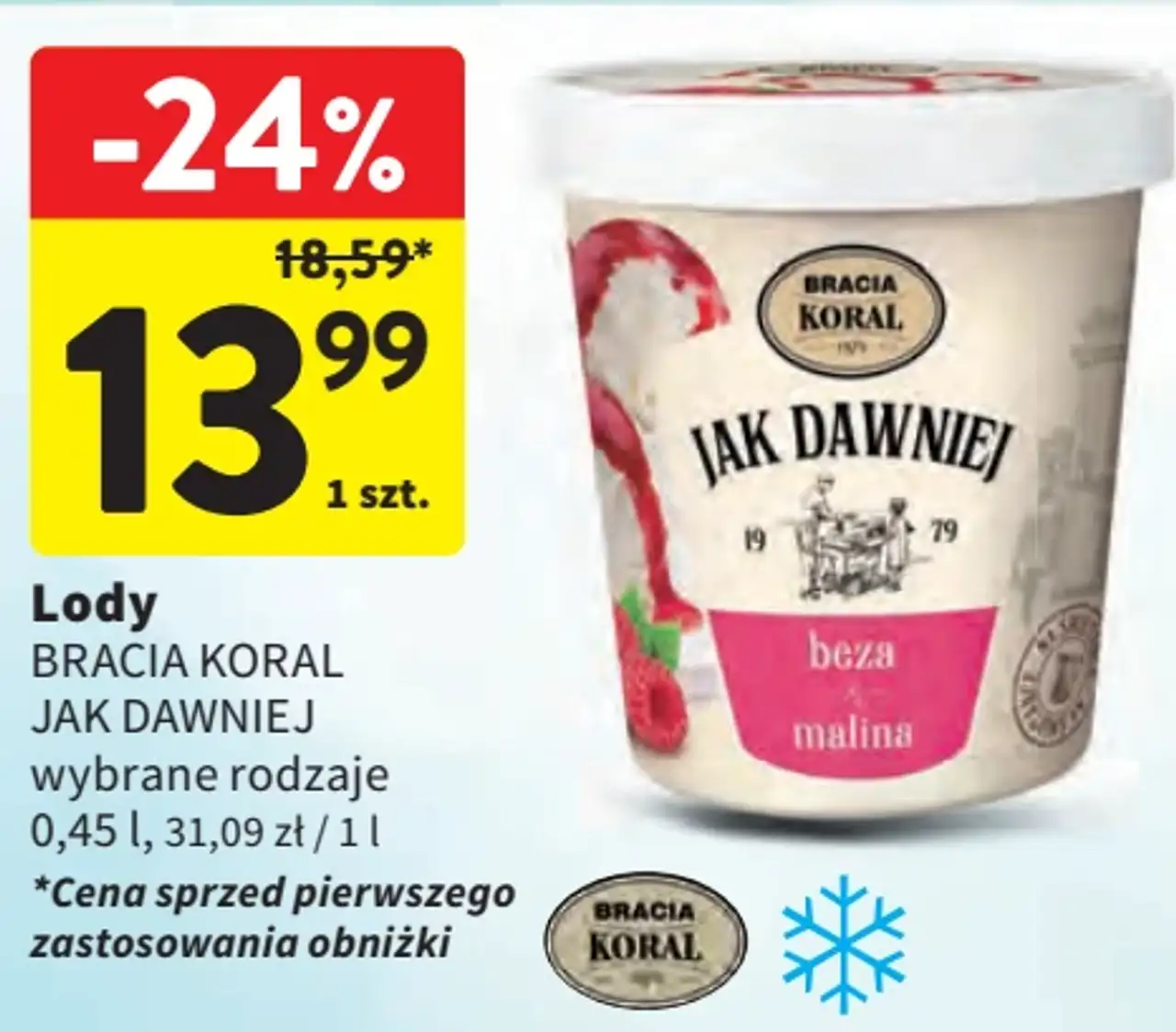 Lody Bracia Koral Jak Dawniej beza malina