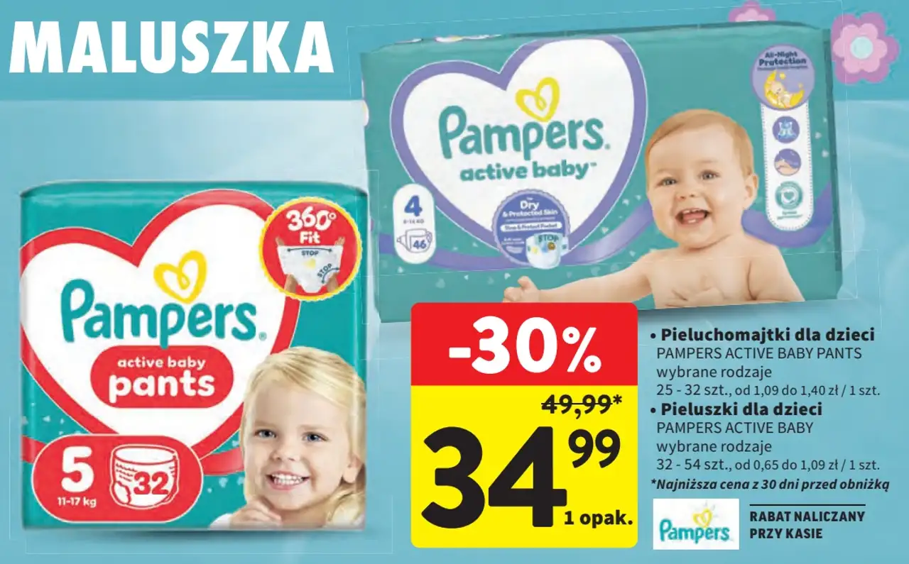 Pieluchomajtki lub Pieluszki dla dzieci Pampers Active Baby / Pants