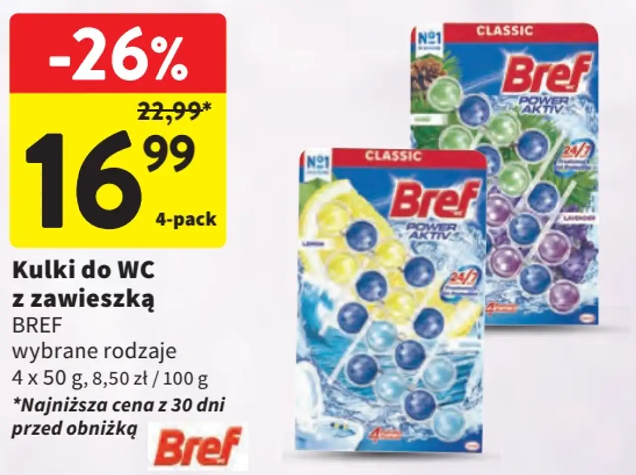Kulki do WC z zawieszką Bref Power Aktiv