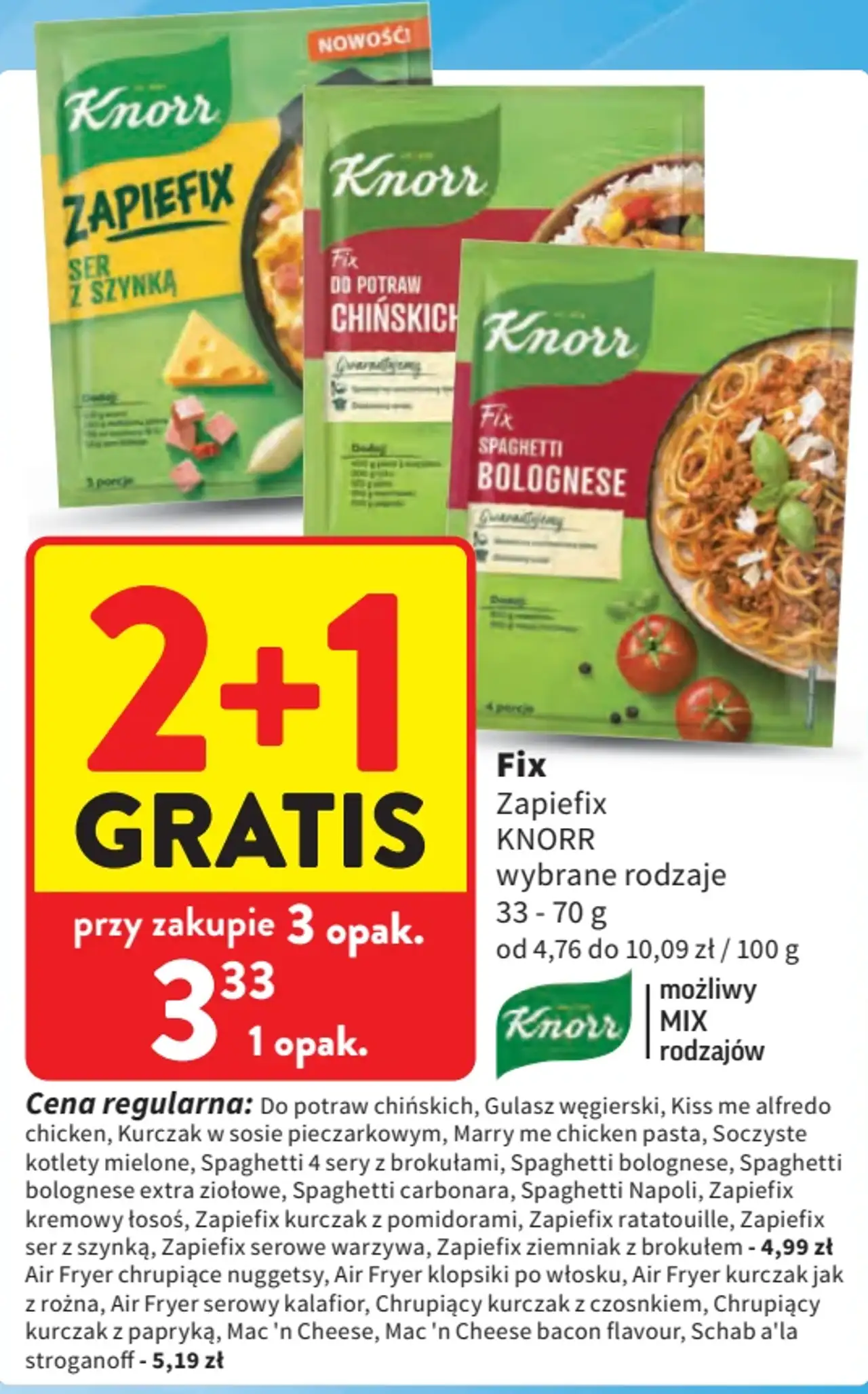 Fix Zapiefix Knorr wybrane rodzaje