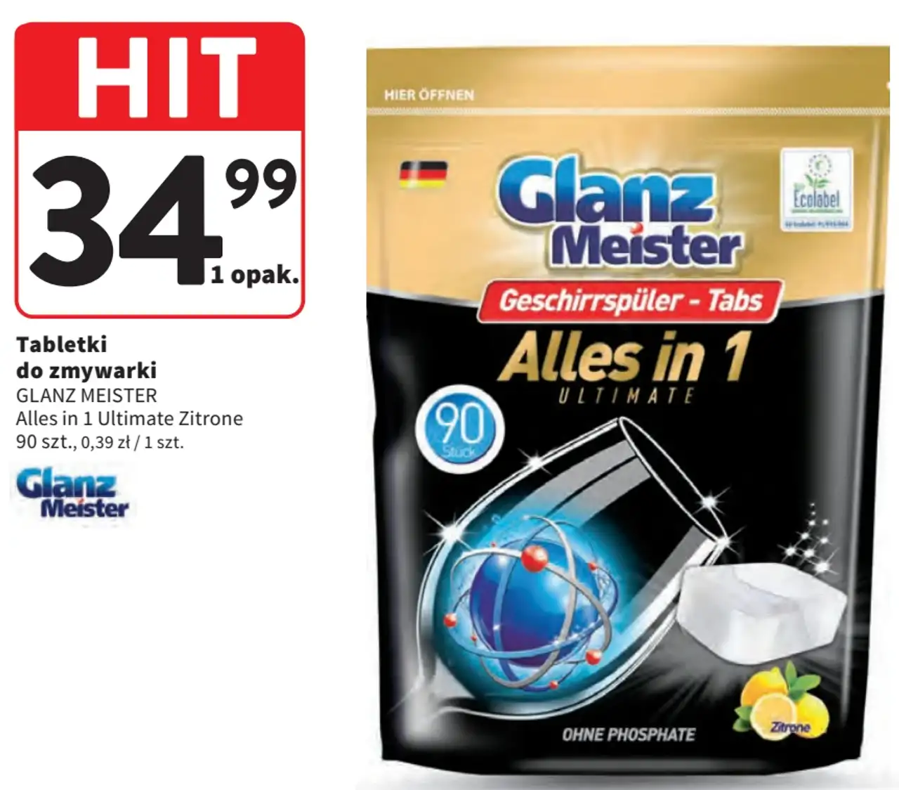 Tabletki do zmywarki GLANZ MEISTER Alles in 1 Ultimate Zitrone