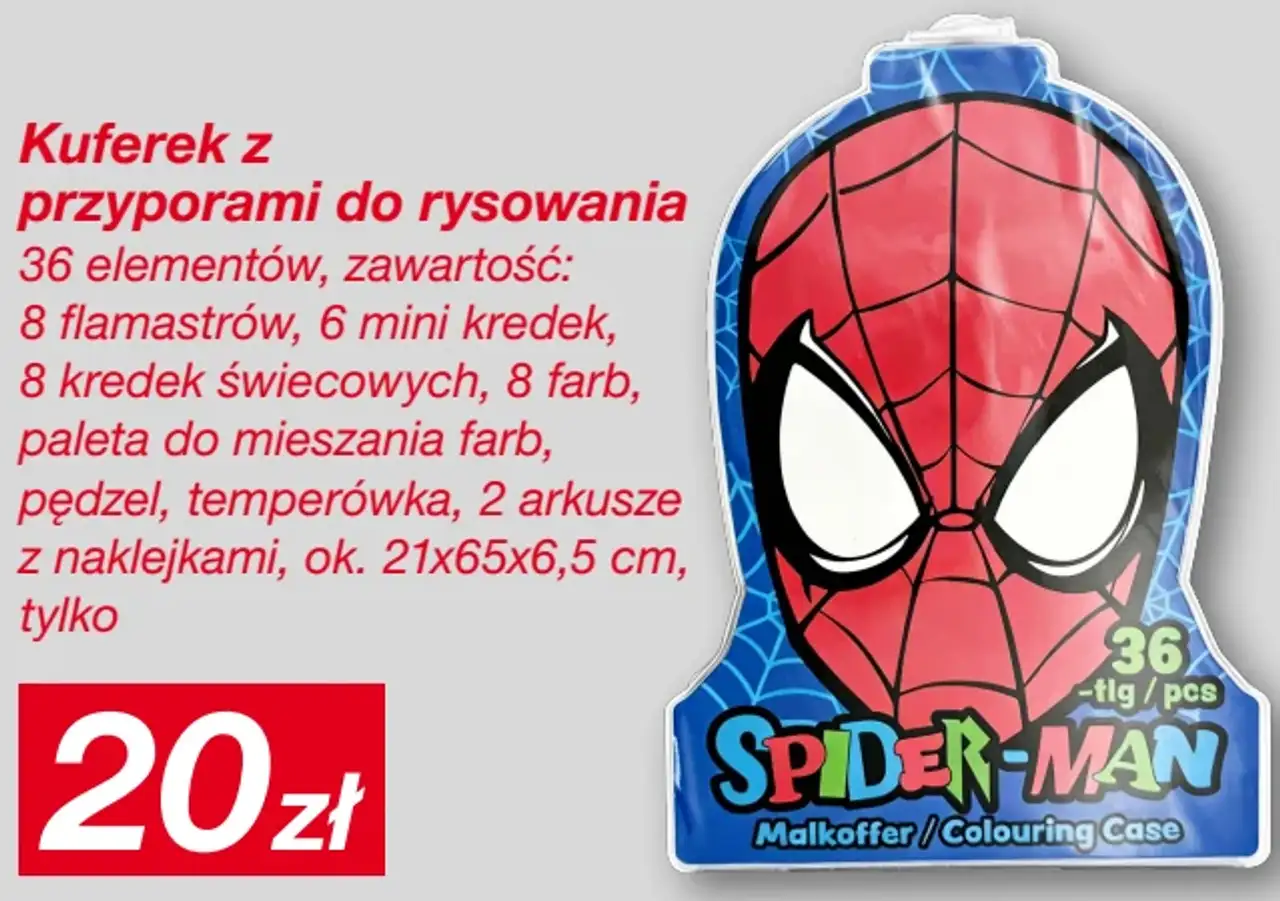 Kuferek z przyborami do rysowania Spider-Man