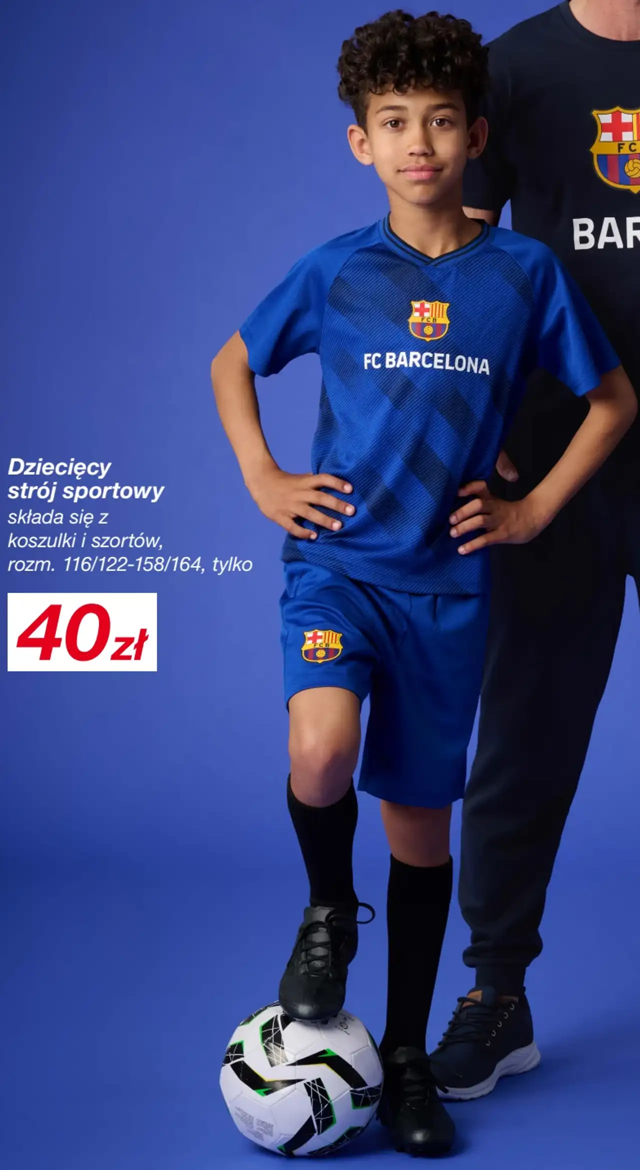 Dziecięcy strój sportowy FC Barcelona (koszulka i szorty)