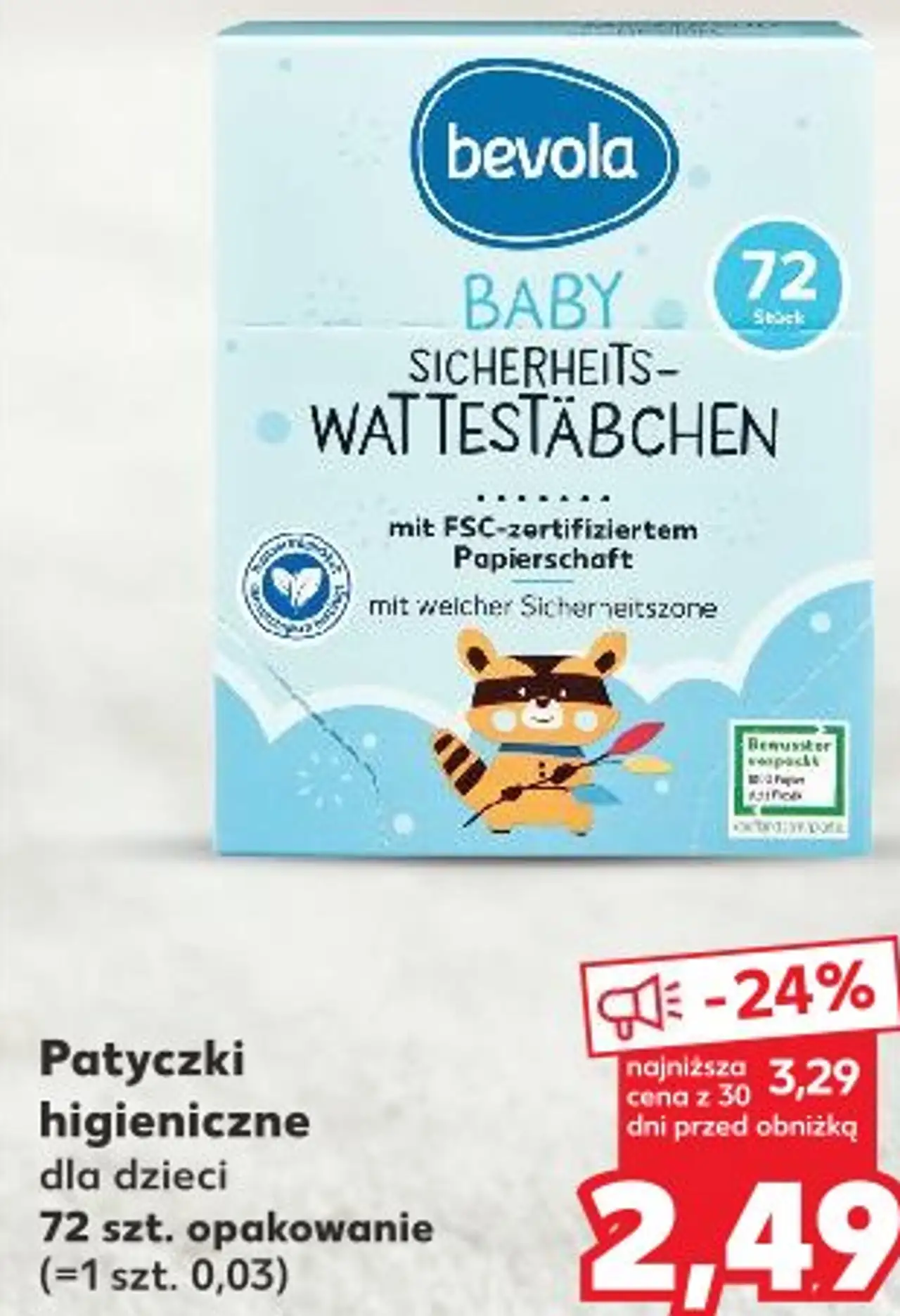 Patyczki higieniczne dla dzieci Bevola Baby