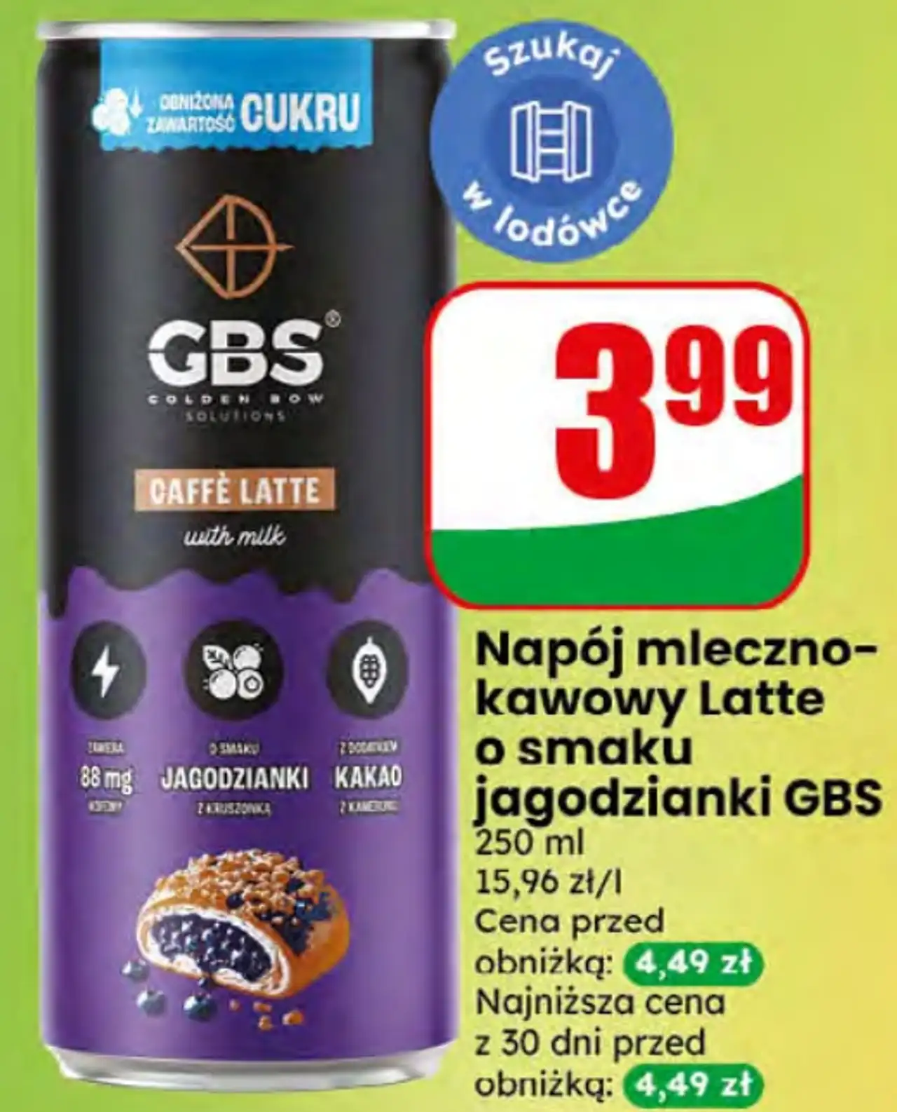 Napój mleczno-kawowy Latte o smaku jagodzianki GBS