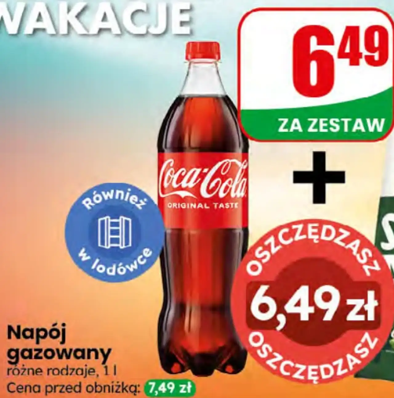 Zestaw: Napój gazowany Coca-Cola + Zapiekanka z pieczarkami SmakMak