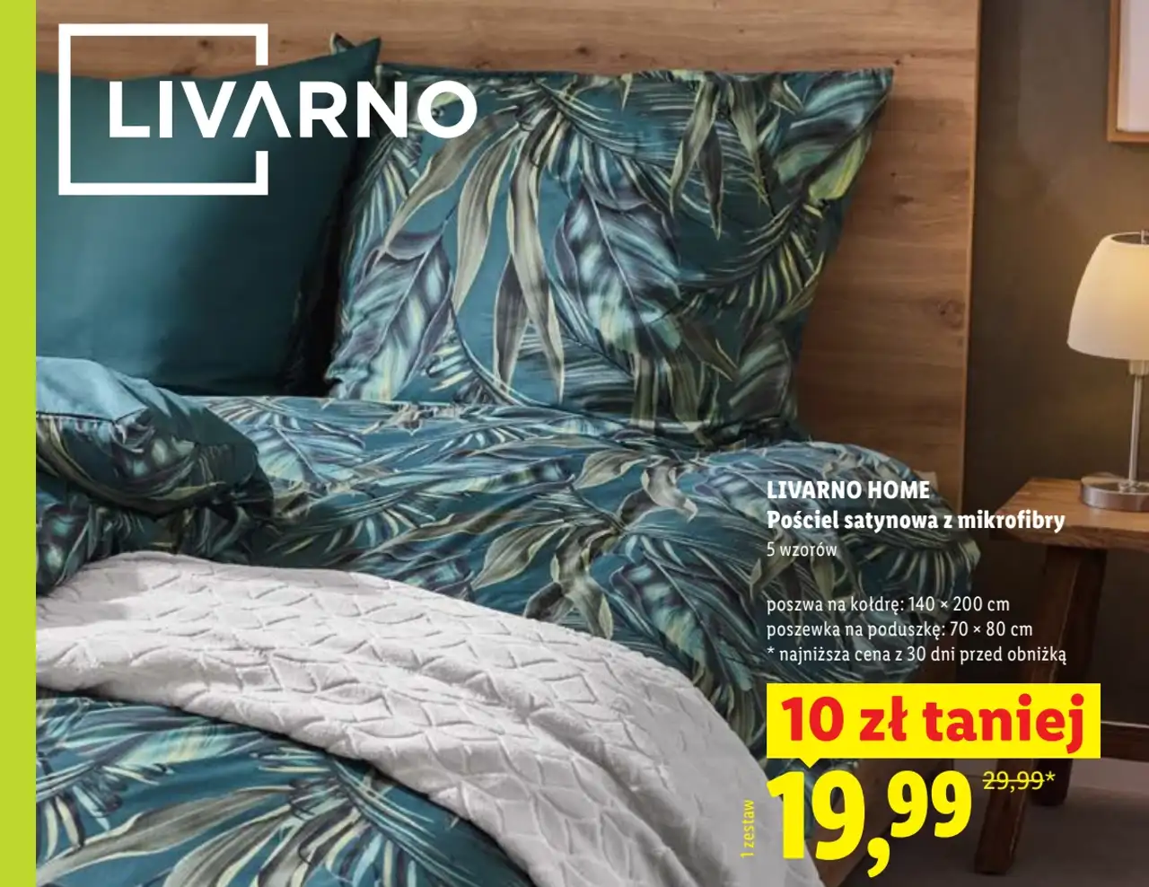 LIVARNO HOME Pościel satynowa z mikrofibry 140 x 200 cm ; 70 x 80 cm