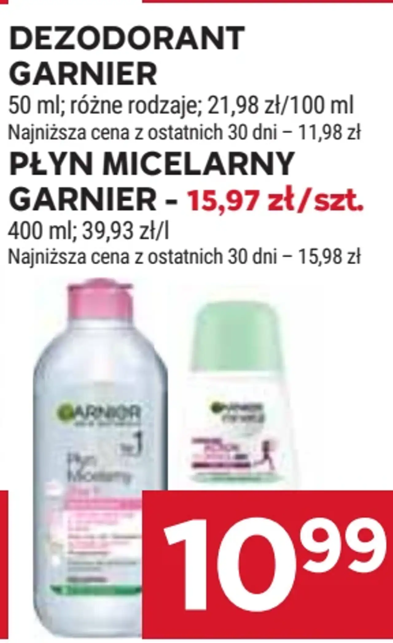 Dezodorant Garnier, Płyn micelarny Garnier