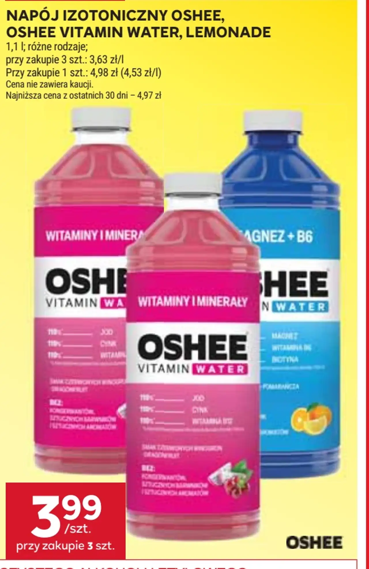 NAPÓJ IZOTONICZNY OSHEE, OSHEE VITAMIN WATER, LEMONADE
