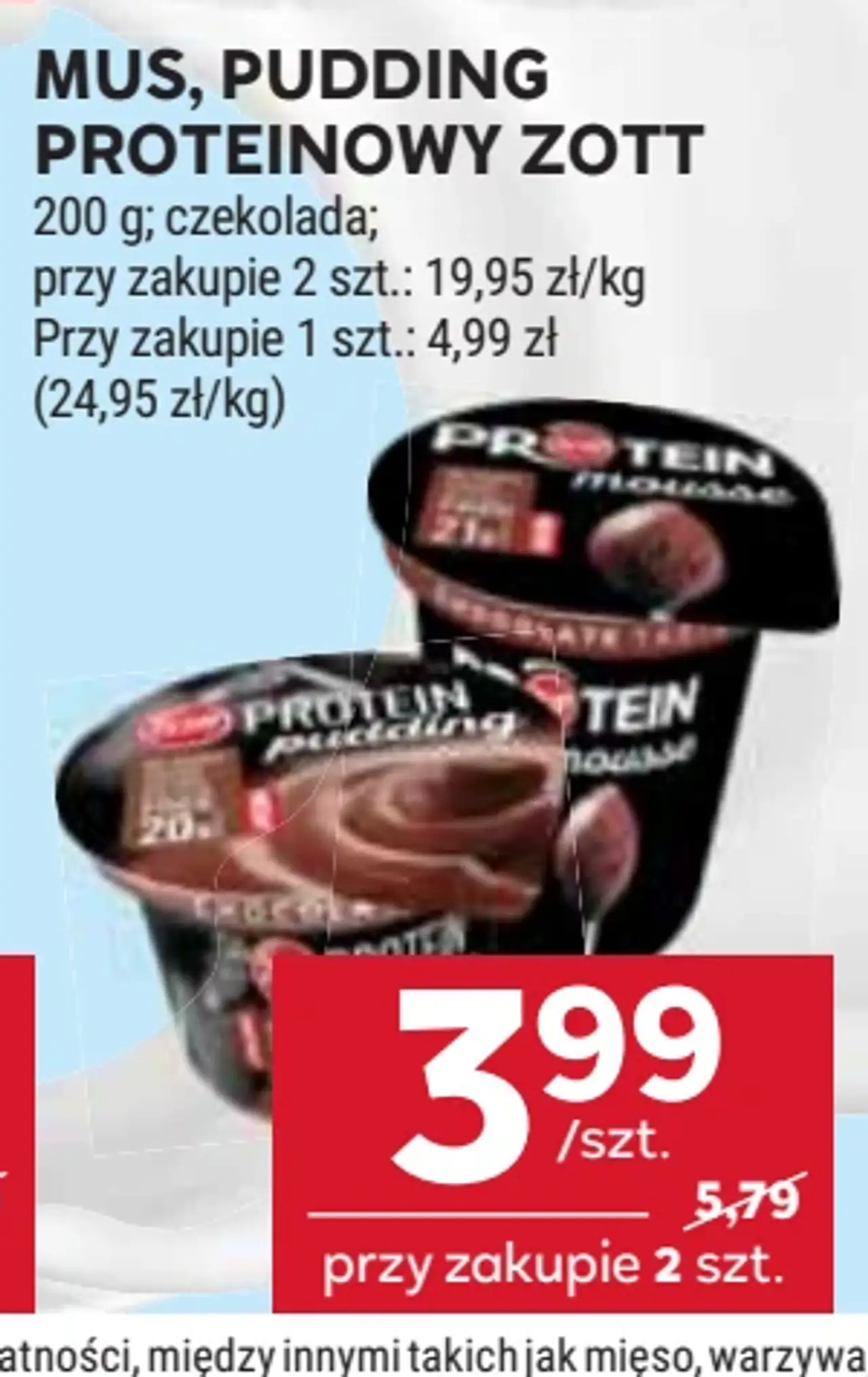 Mus, pudding proteinowy Zott