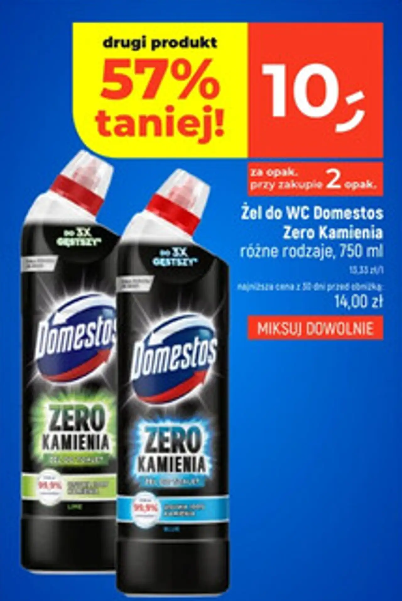 Żel do WC Domestos Zero Kamienia, różne rodzaje, 750 ml