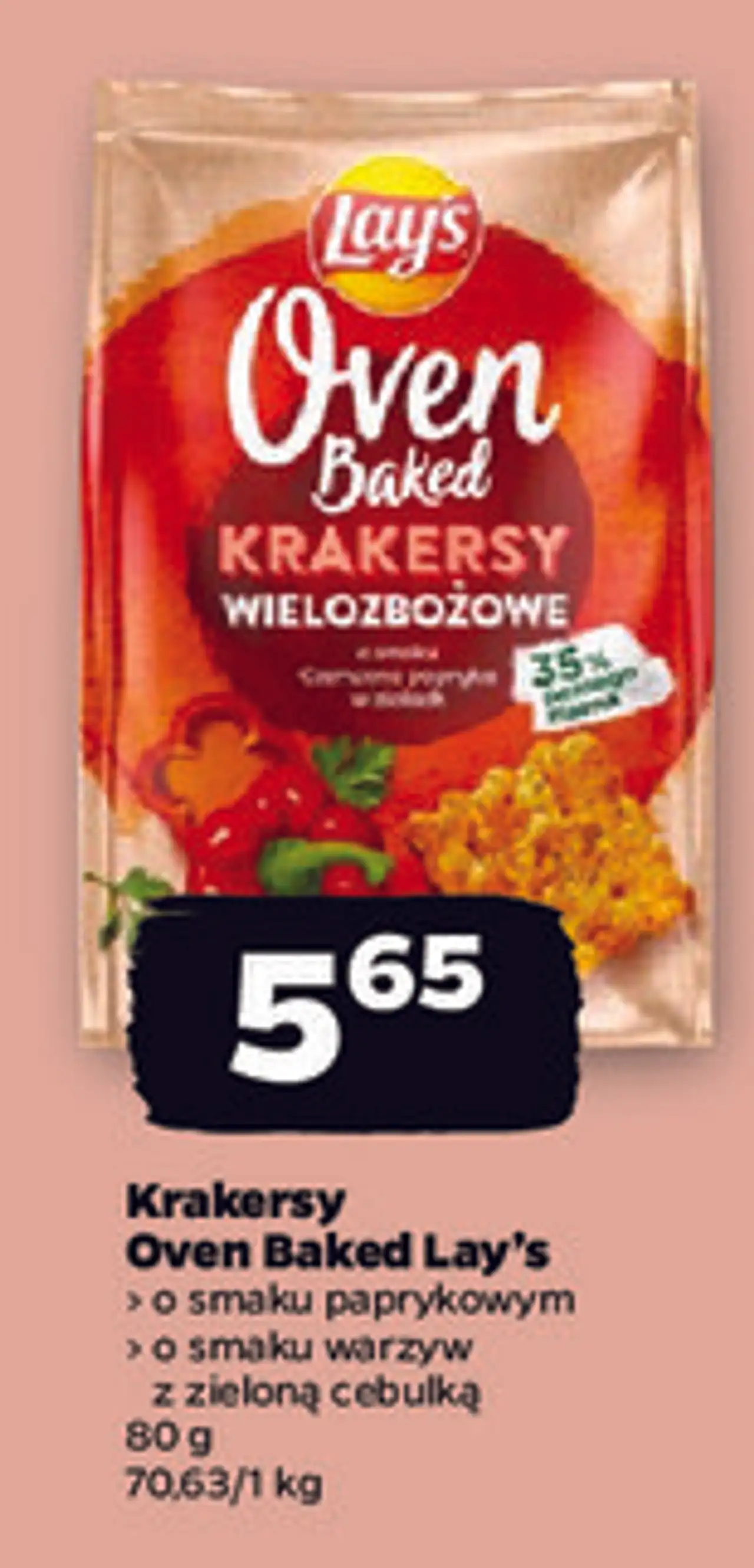 Krakersy wielozbożowe papryka, zielona cebulka i pomidor Lay's Oven Baked (Prosto Z Pieca)
