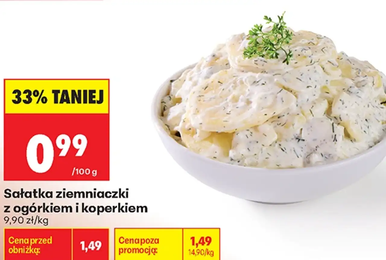 Sałatka ziemniaczki z ogórkiem i koperkiem