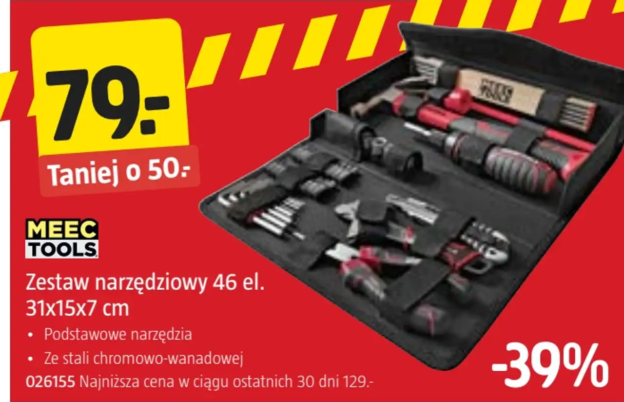 Zestaw narzędziowy 46 el. 31x15x7 cm Meec Tools