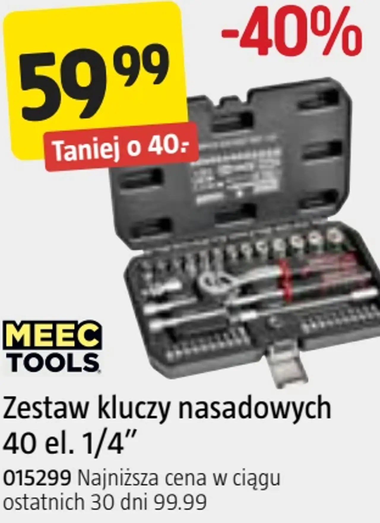 Meec Tools Zestaw kluczy nasadowych 40 el. 1/4"