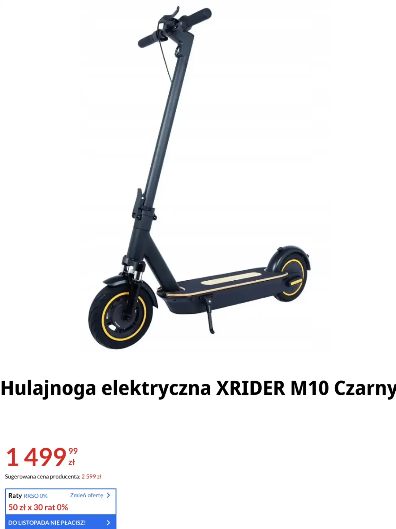 Hulajnoga elektryczna XRIDER M10 Czarny