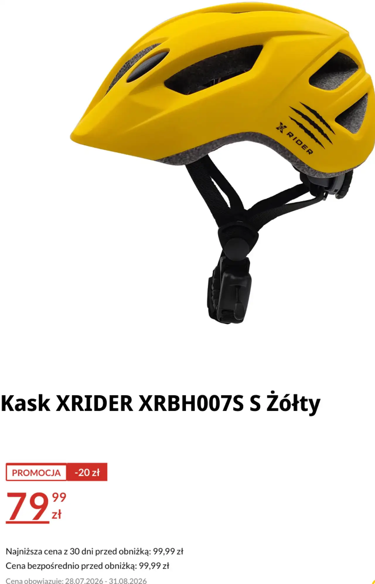 Kask XRIDER XRBH007S S Żółty