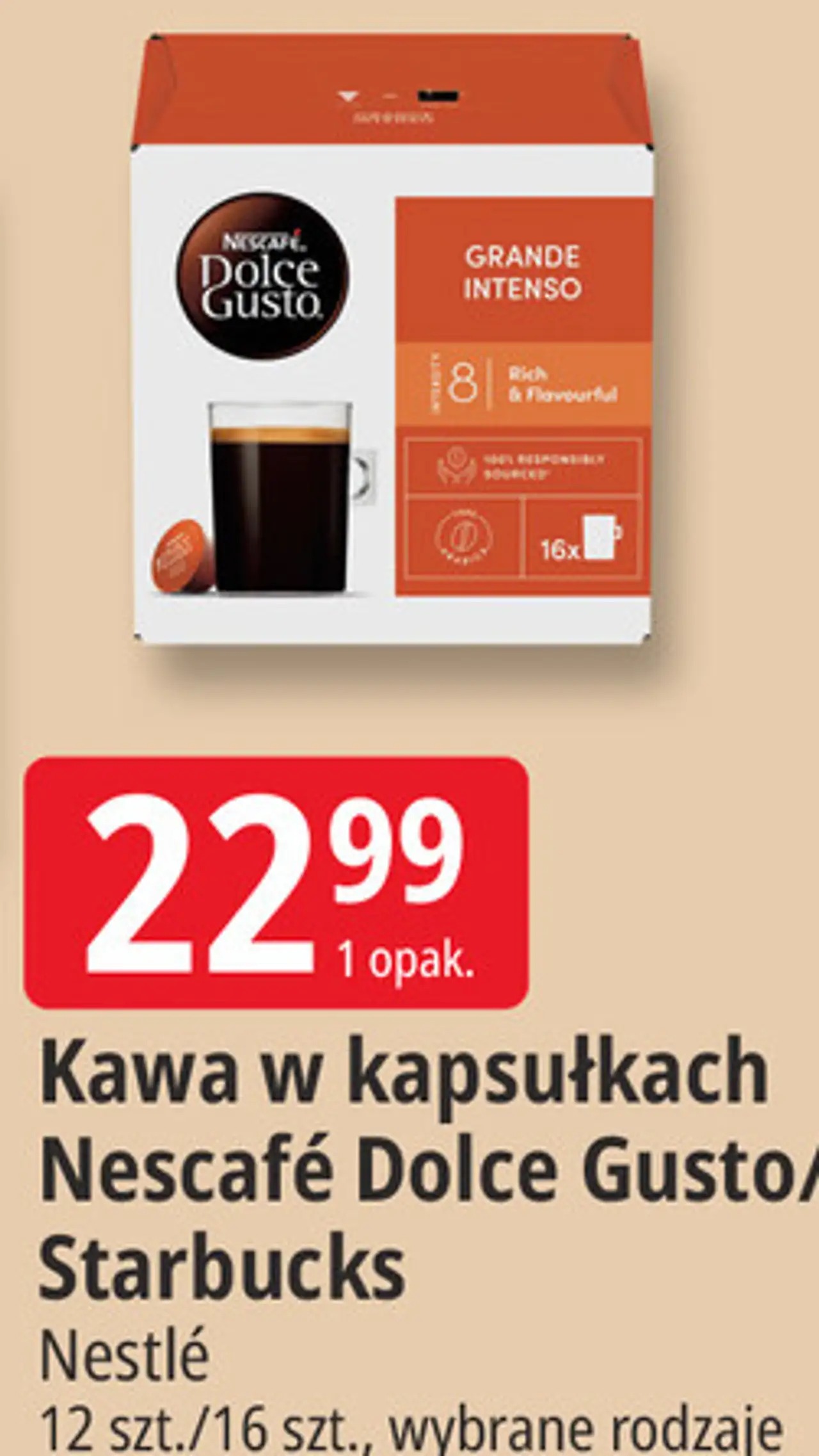 Kawa w kapsułkach Nescafe Dolce Gusto / Starbucks