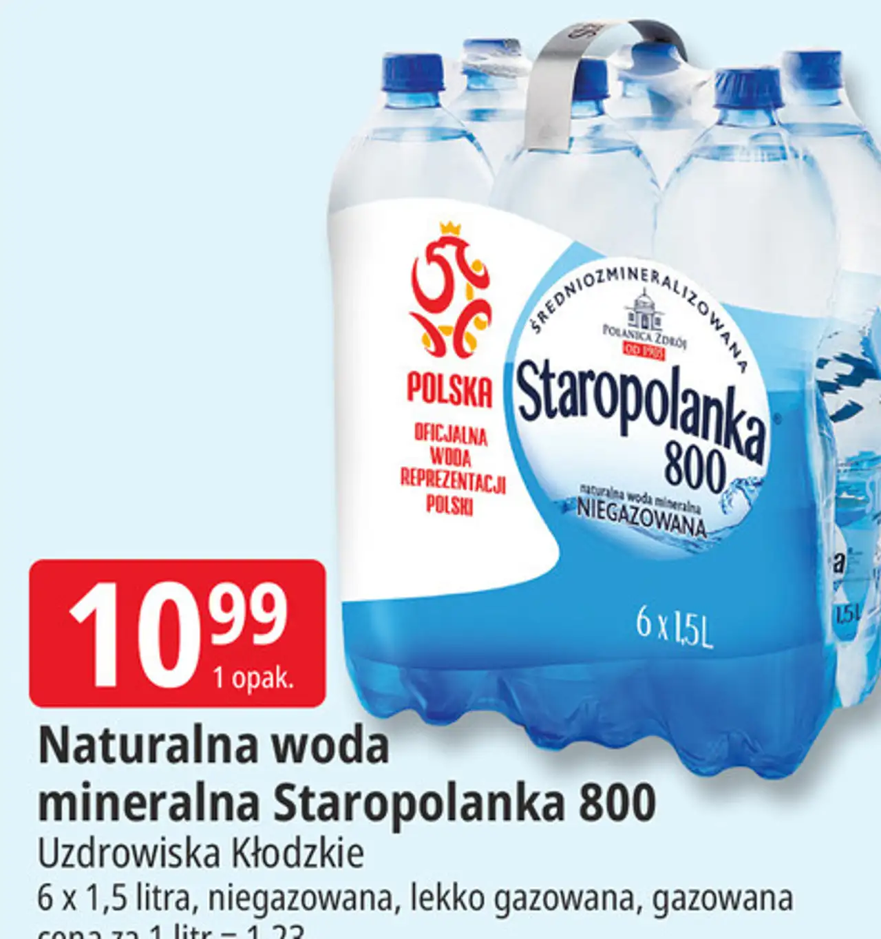 Naturalna woda Staropolanka 800 Uzdrowiska Kłodzkie