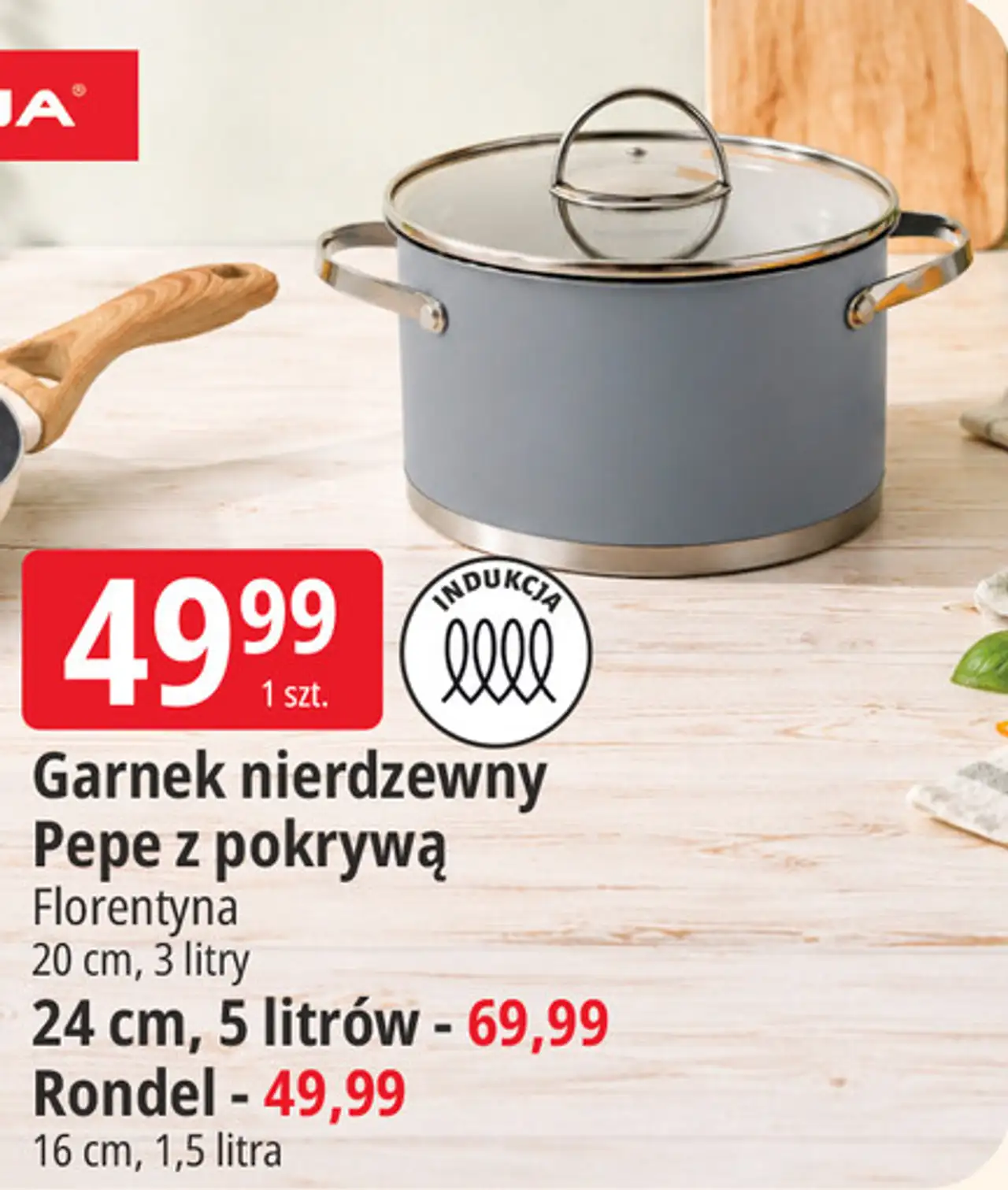 Garnek nierdzewny Pepe z pokrywą Florentyna