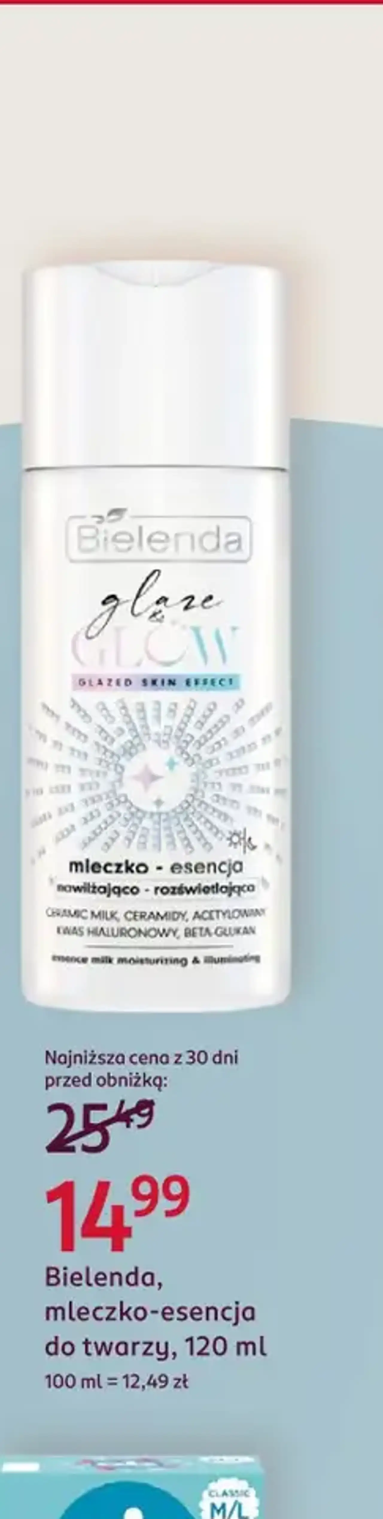 Bielenda glaze GLOW, mleczko-esencja do twarzy
