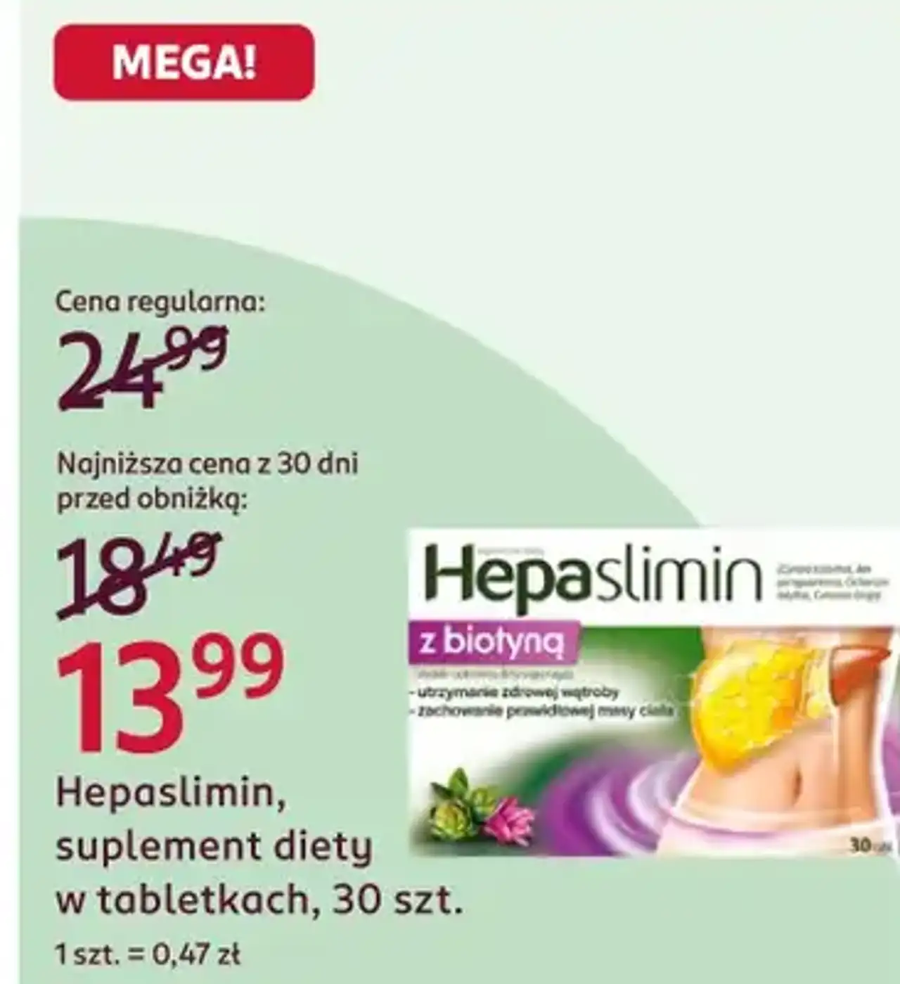 Hepaslimin, suplement diety w tabletkach, 30 szt.