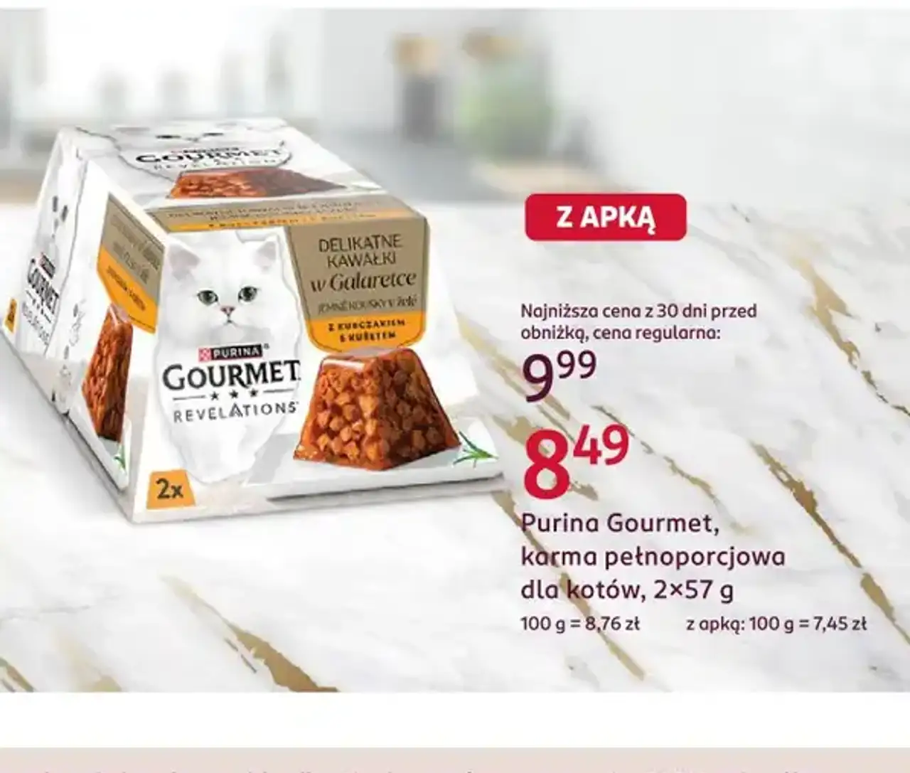 Purina Gourmet, karma pełnoporcjowa dla kotów, 2x57 g