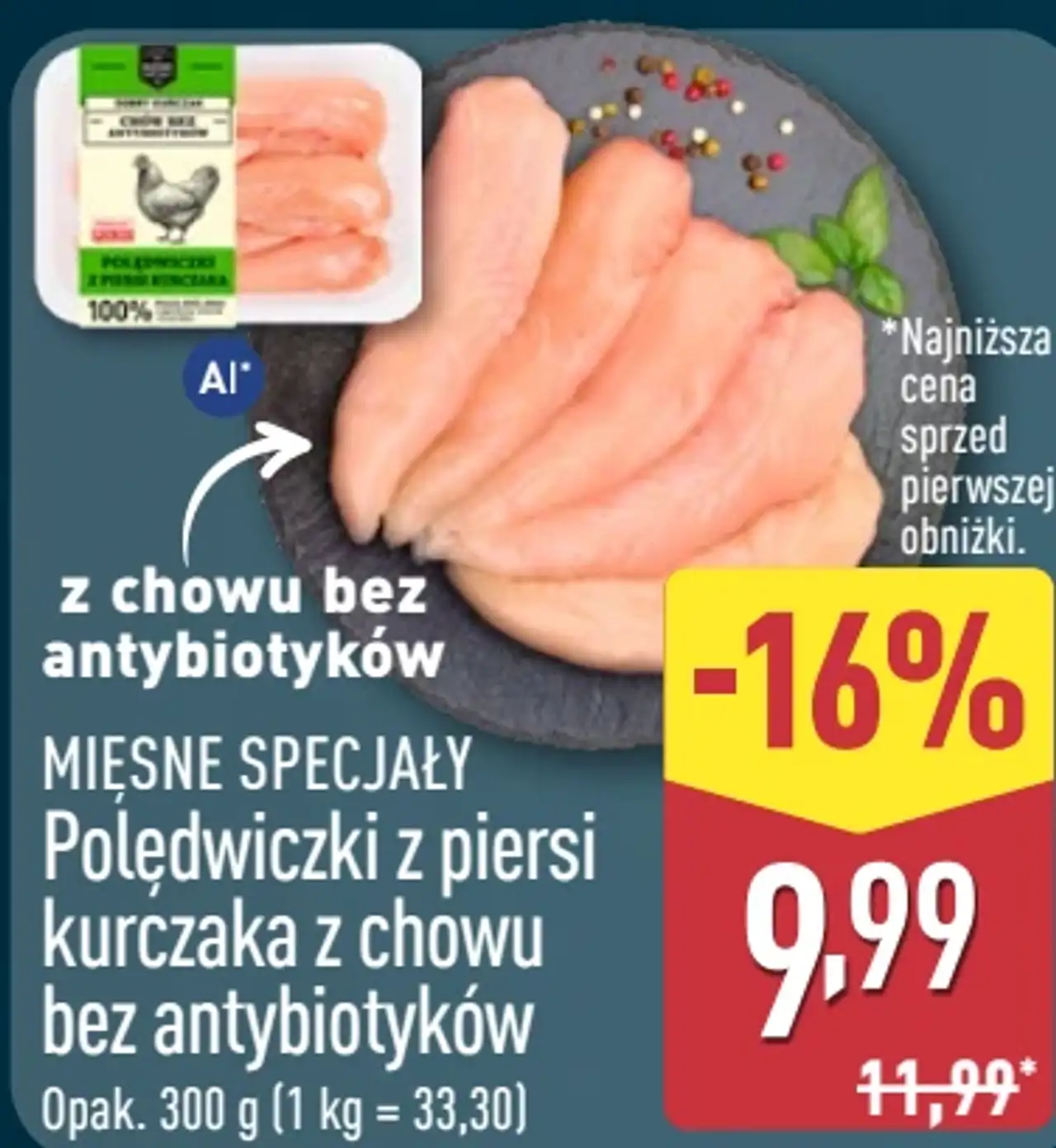 MIĘSNE SPECJAŁY Polędwiczki z piersi kurczaka z chowu bez antybiotyków