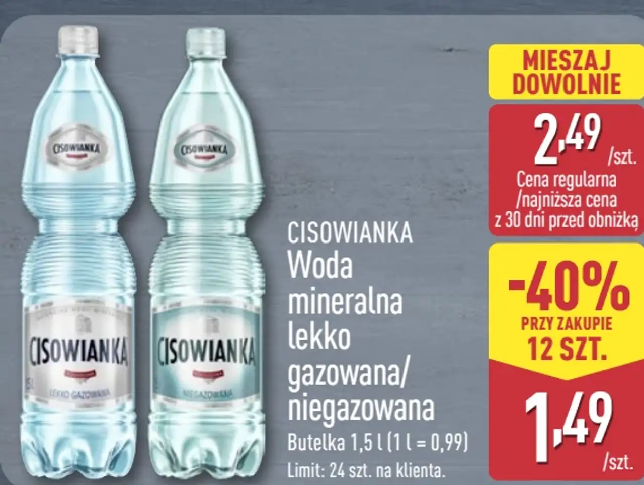 Cisowianka Woda mineralna lekko gazowana/niegazowana