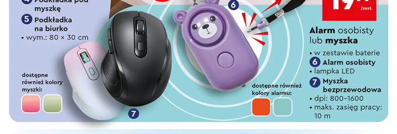 Setty 4desk Alarm osobisty lub myszka bezprzewodowa
