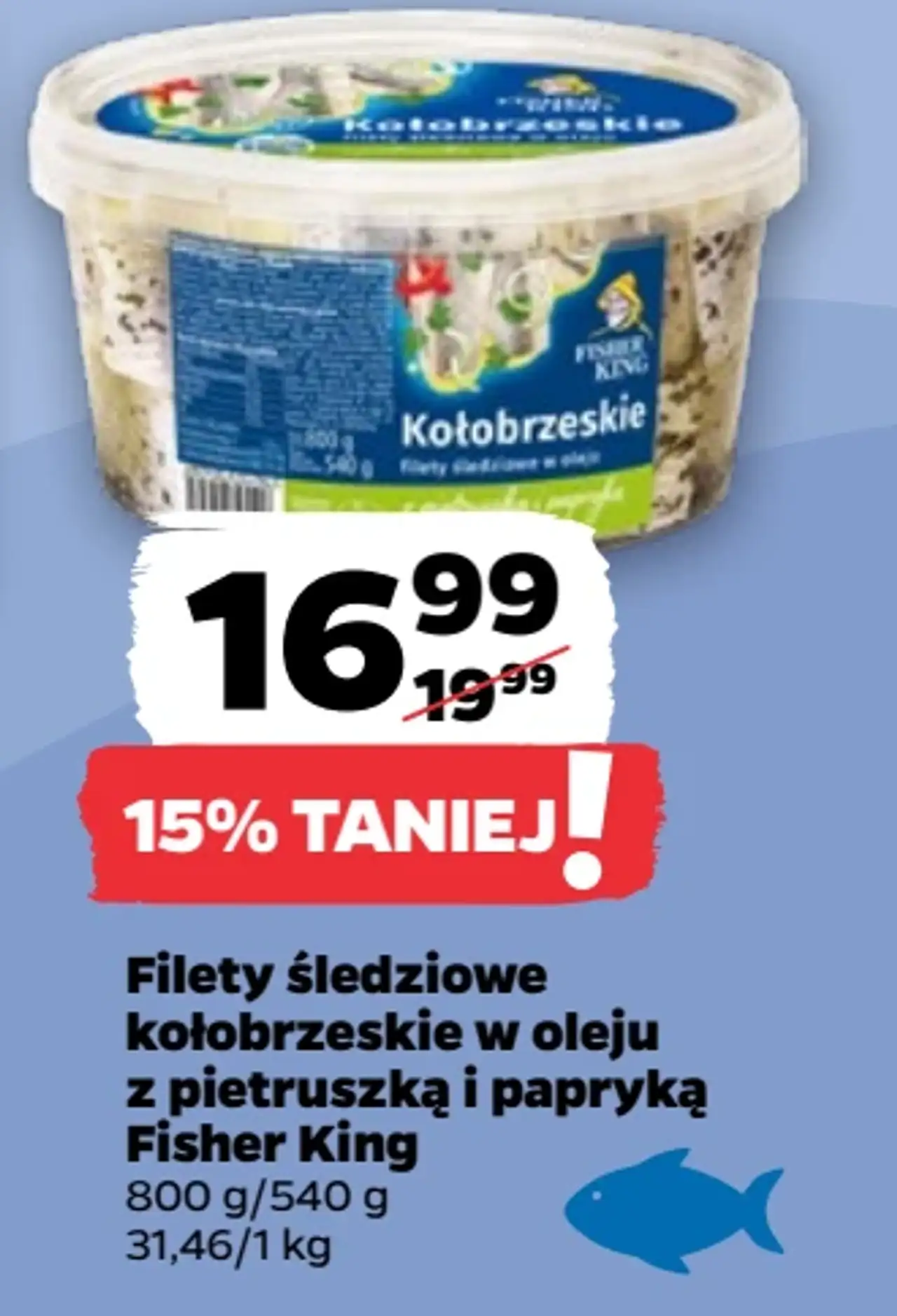 Filety śledziowe kołobrzeskie w oleju z pietruszką i papryką Fisher King