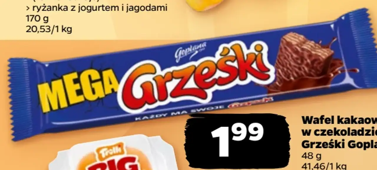 Wafel kakaowy w czekoladzie deserowej Grześki Goplana