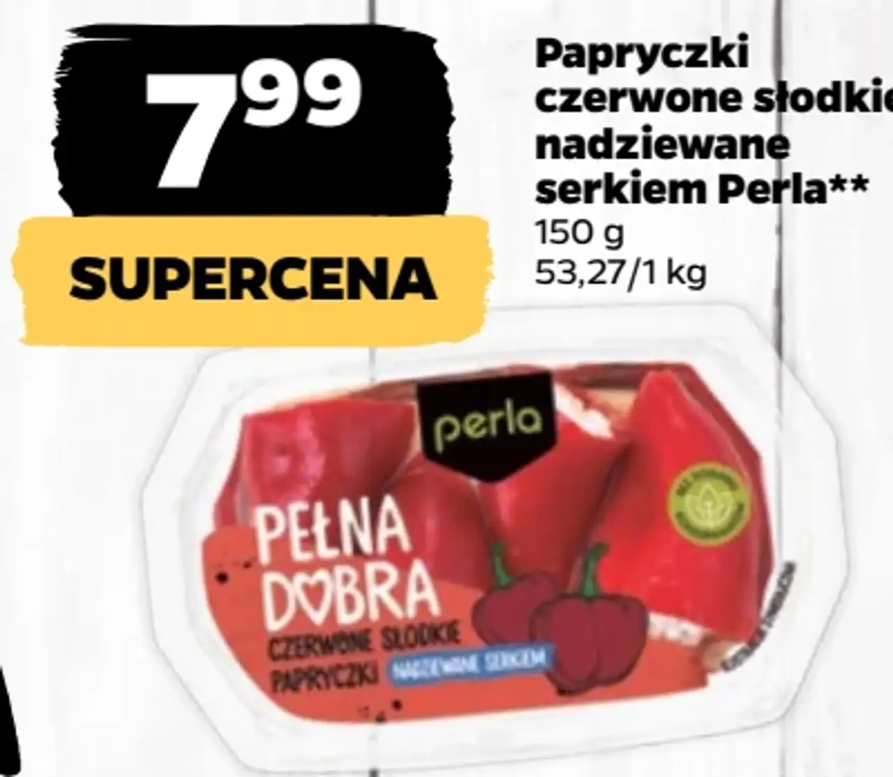 Papryczki czerwone słodkie nadziewane serkiem Perla Pełna Dobra