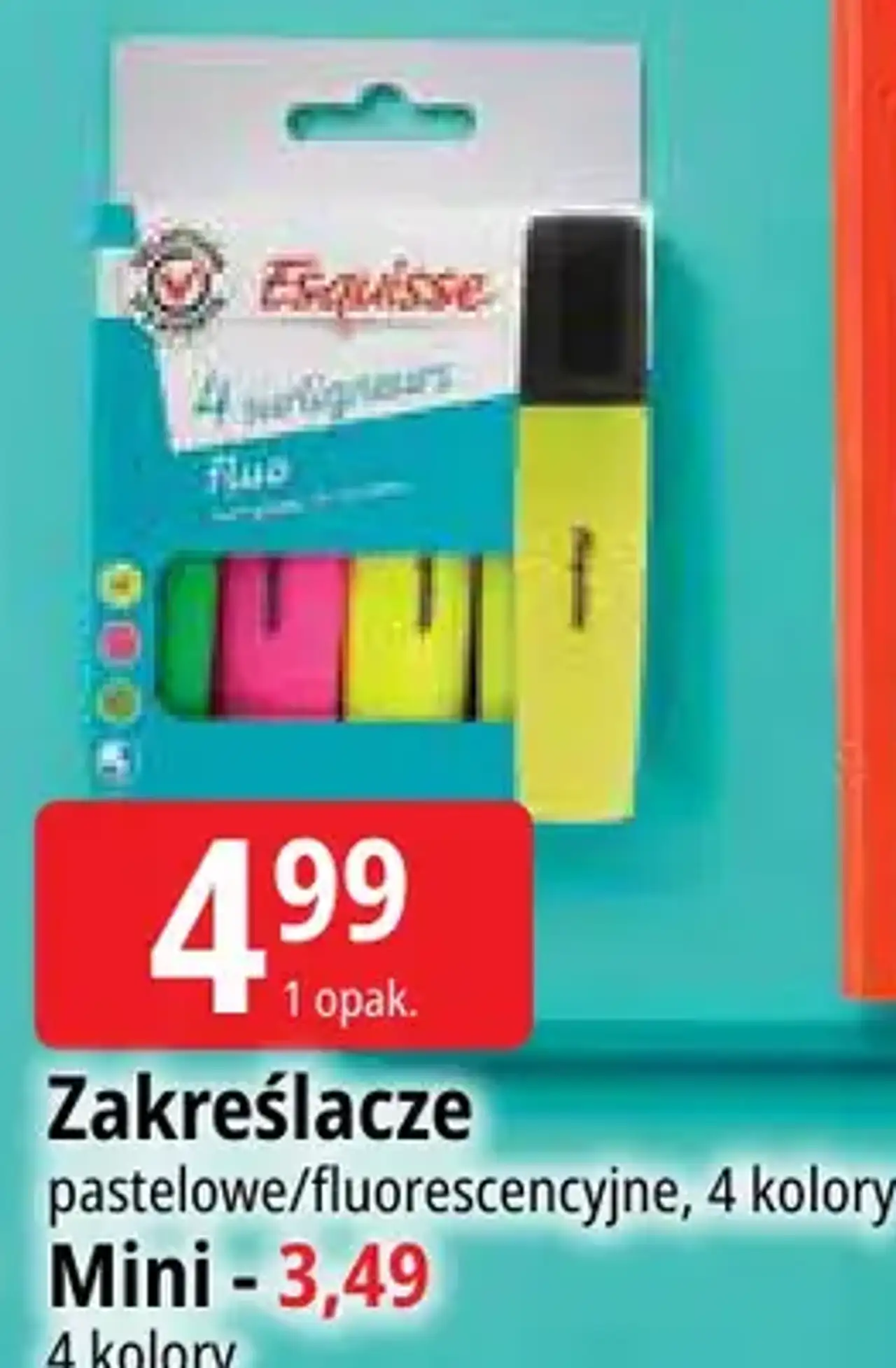 Zakreślacze pastelowe / fluorescencyjne Esquisse 4 kolory