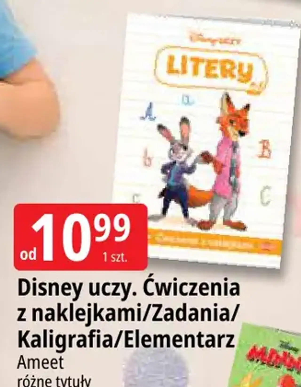 Disney uczy. Ćwiczenia z naklejkami/Zadania/Kaligrafia/Elementarz Ameet