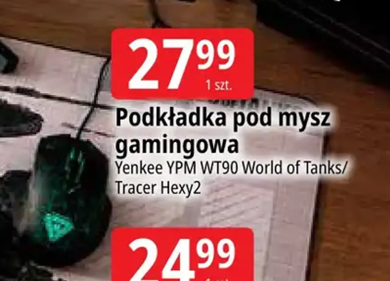 Podkładka pod mysz gamingowa Yenkee YPM WT90 World of Tanks / Tracer Hexy2