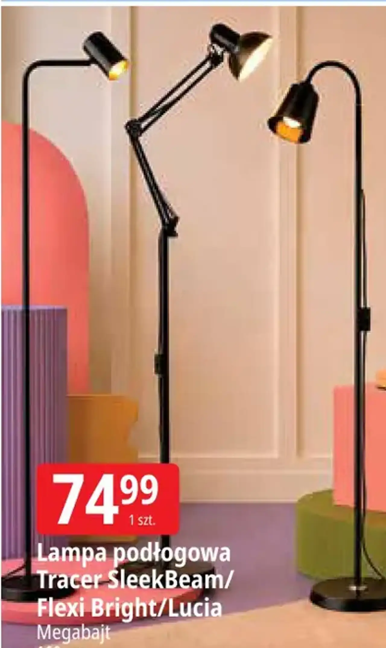 Lampa podłogowa Tracer SleekBeam/Flexi Bright/Lucia Megabajt