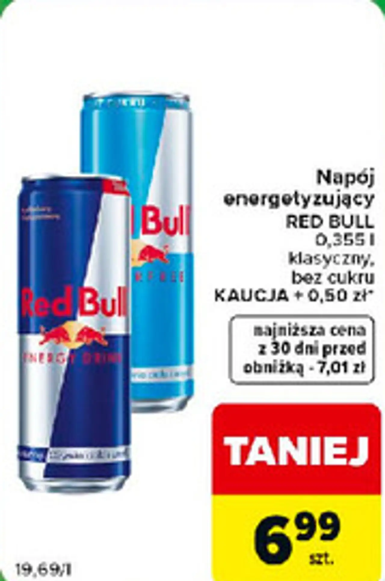 Napój energetyzujący RED BULL (klasyczny, bez cukru)