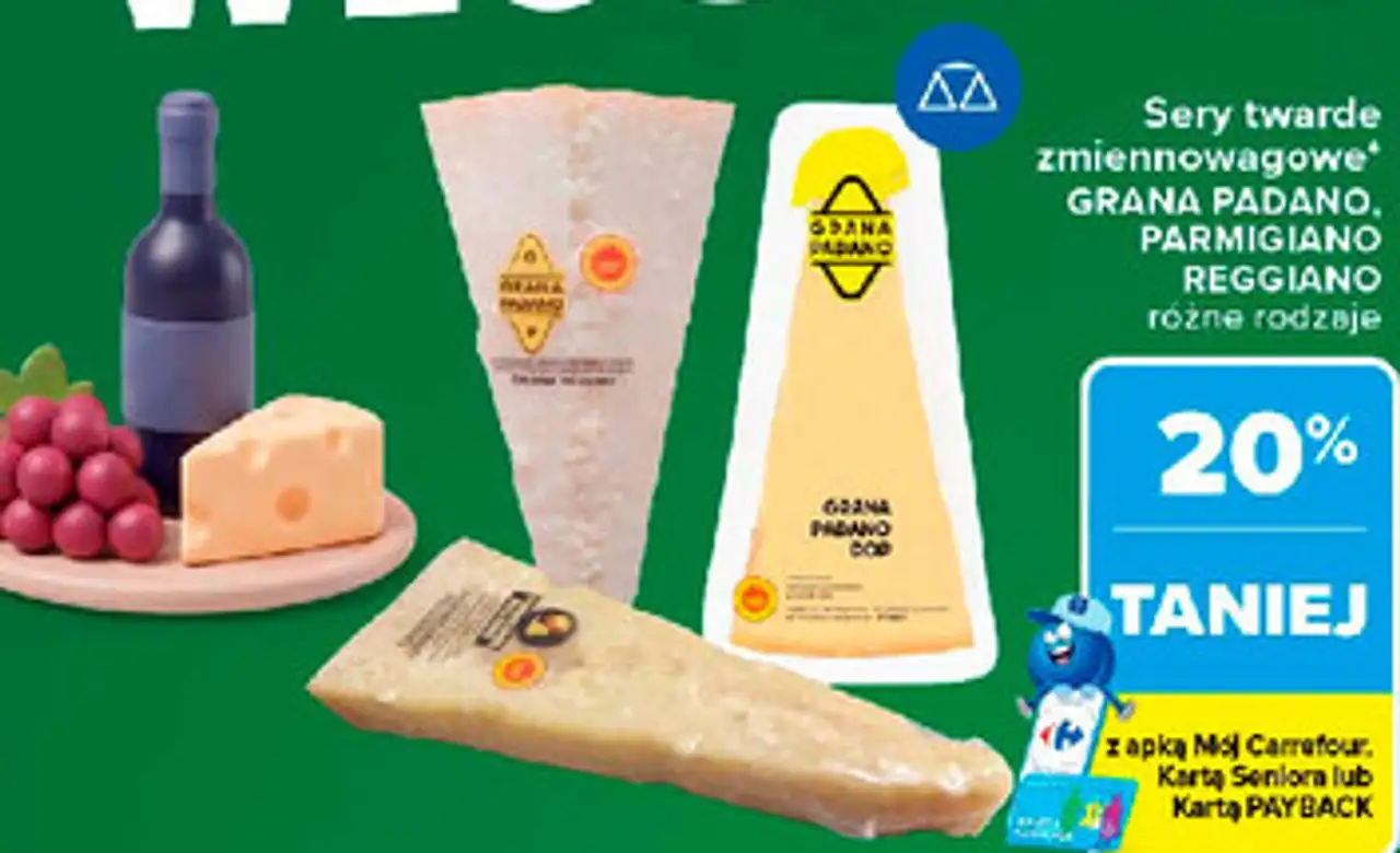 Sery twarde zmiennowagowe Grana Padano, Parmigiano Reggiano