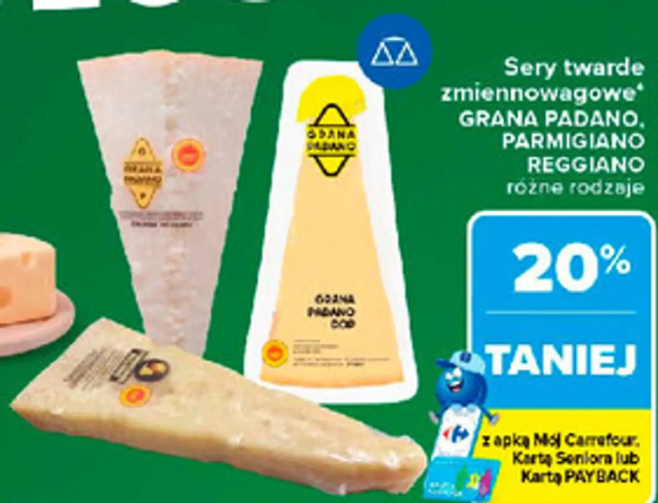 Sery twarde zmiennowagowe Grana Padano, Parmigiano Reggiano