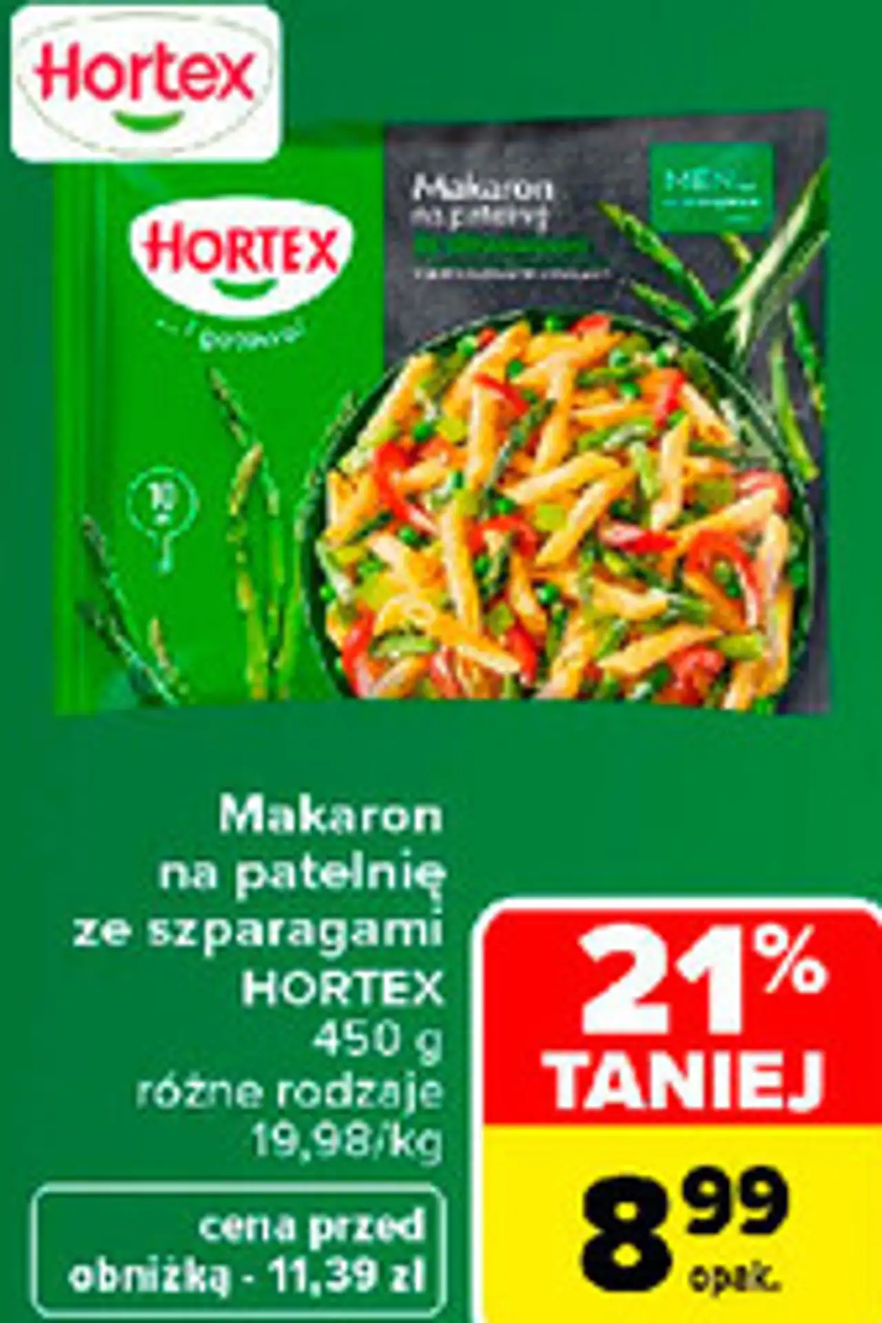 Makaron na patelnię ze szparagami Hortex