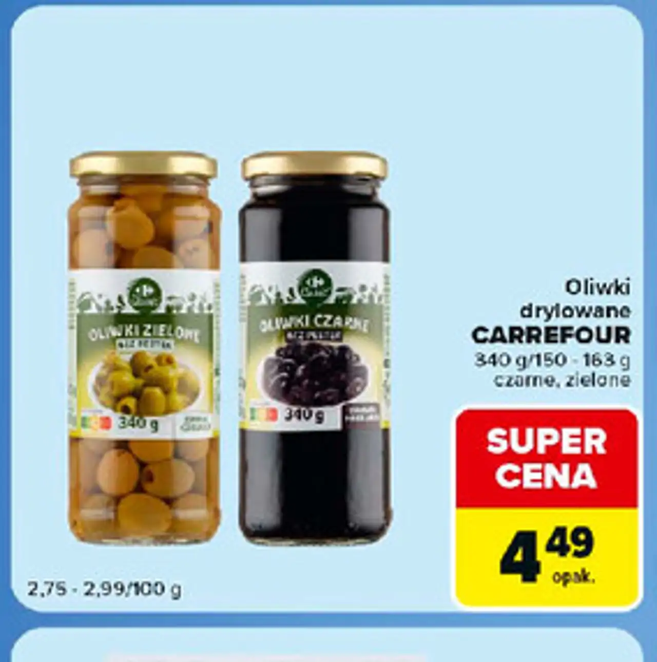 Oliwki drylowane CARREFOUR czarne, zielone